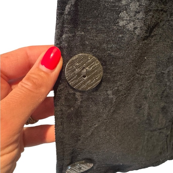 Vintage Velvet Jacket Black Floral Boho Artsy Cottagecore Dark Academia Medium - Picture 3 of 10